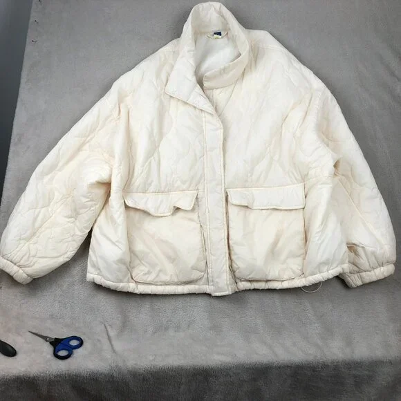 Old Navy Women's Puffer Jacket XXL Packable Water-Resistant Quilted Full Zip - Picture 8 of 9